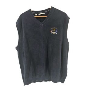 Cutter‎ & Buck Mens XL Ryder Cup Valhalla 2008 Golf Vest Blue Ribbed Knit